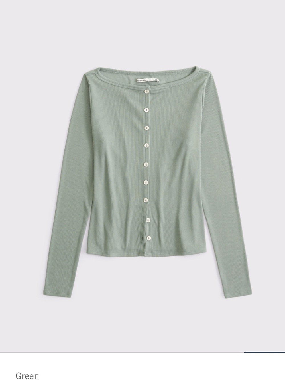 Abercrombie & Fitch Sage Button-Front Long Sleeve Top